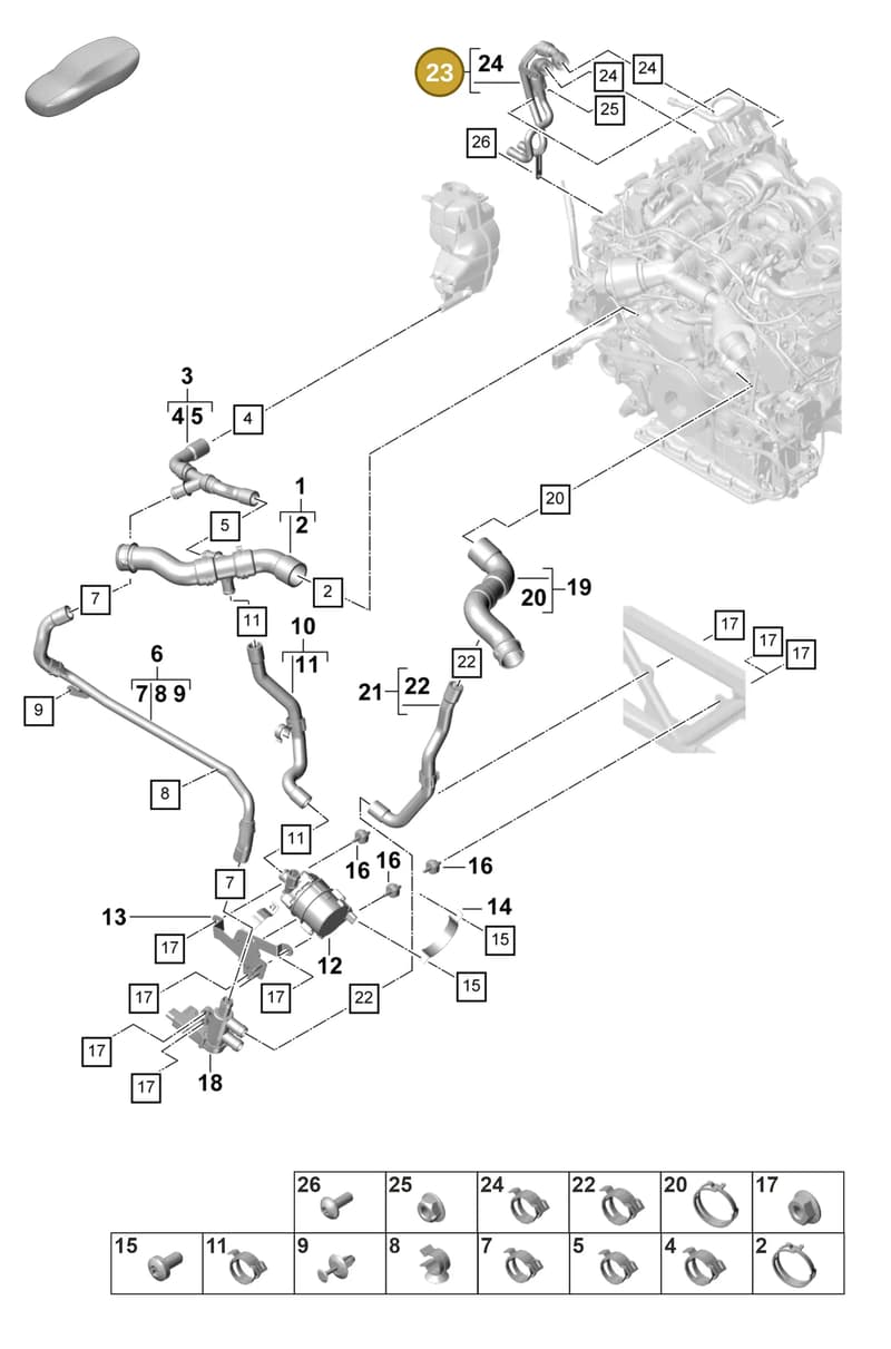 9A712207300 — Porsche Panamera (2020-2023) diagram p58105360, position 23
