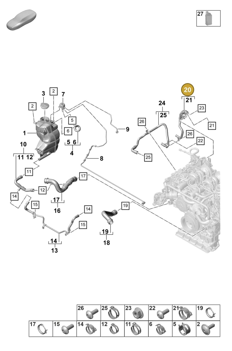 9A712207310 — Porsche Panamera (2020-2023) diagram p58105310, position 20