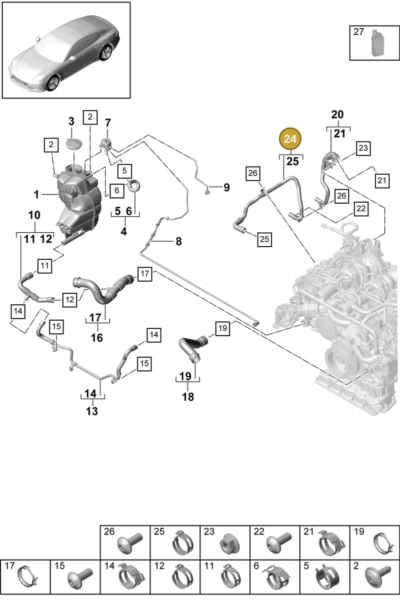 9A712207320 — Porsche Panamera (2016-2020) diagram p49105050, position 24