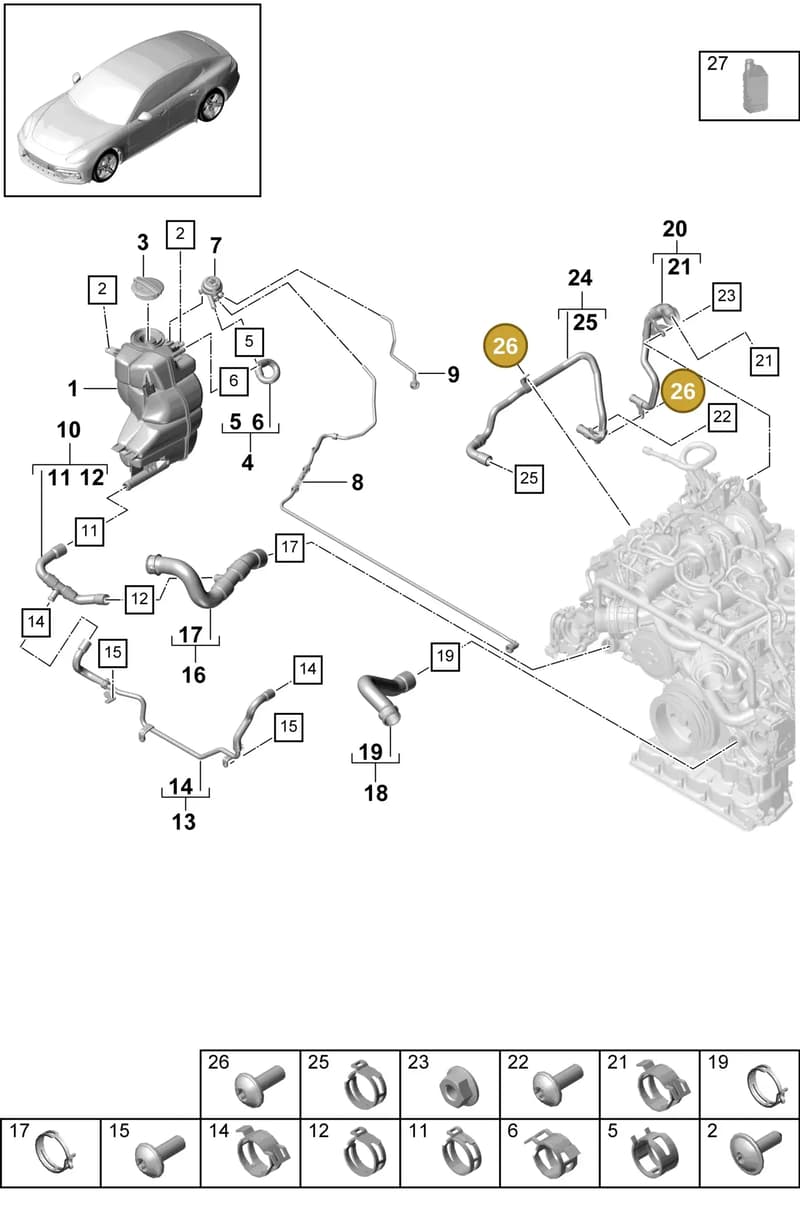 9A712207330 — Porsche Panamera (2016-2020) diagram p49105050, position 26