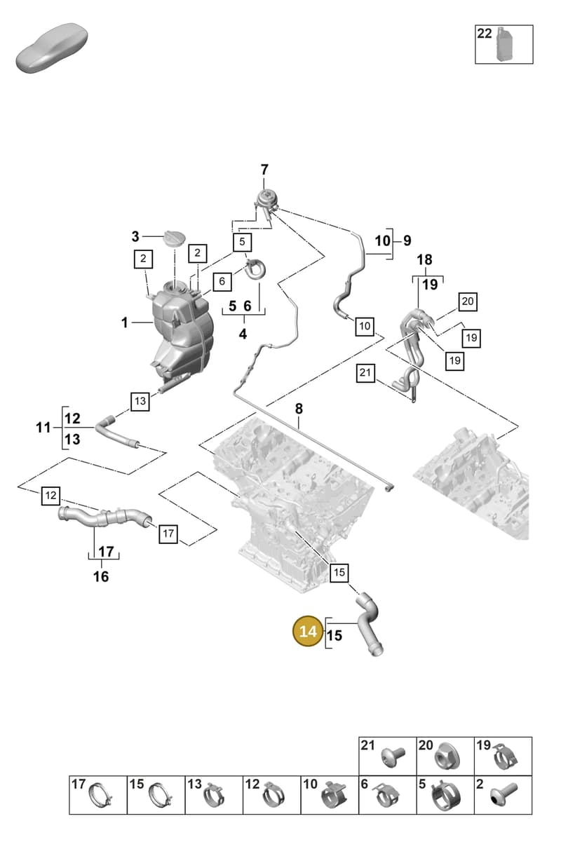 9A712210100 — Porsche Panamera (2020-2023) diagram p58105300, position 14