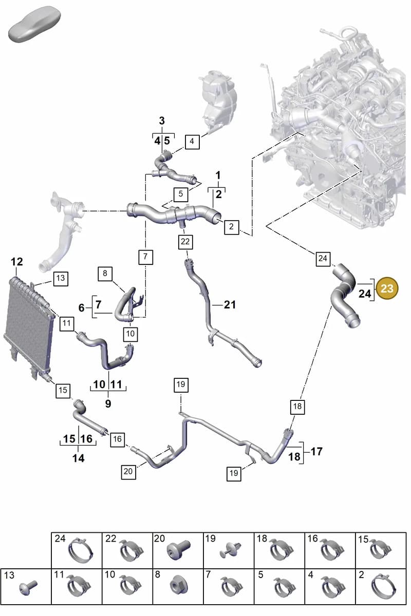 9A712210100 — Porsche Panamera (2023-2025) diagram p62105300, position 23