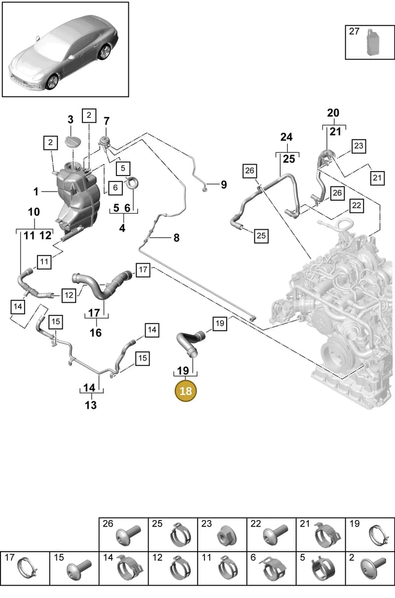 9A712210110 — Porsche Panamera (2016-2020) diagram p49105050, position 18
