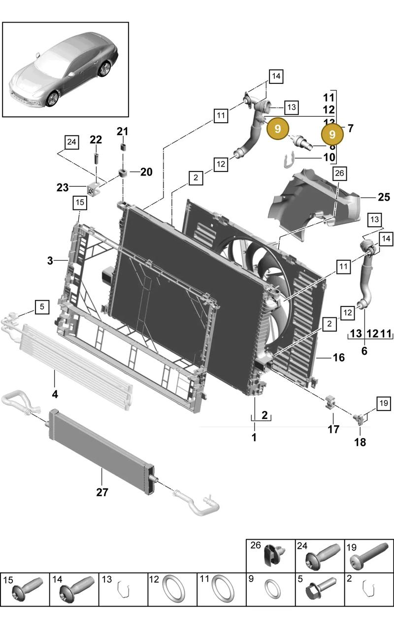 9A7122447 — Porsche Panamera (2016-2020) diagram p49105040, position 9