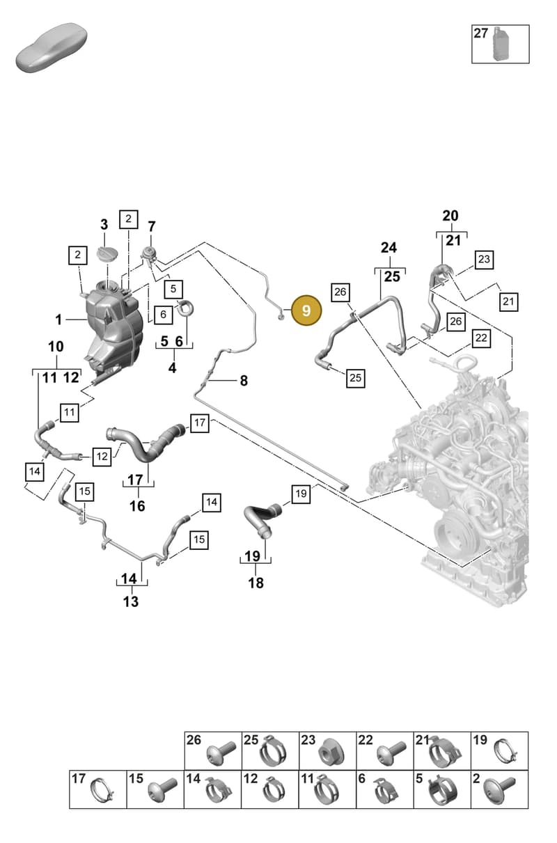 9A712244710 — Porsche Panamera (2020-2023) diagram p58105310, position 9