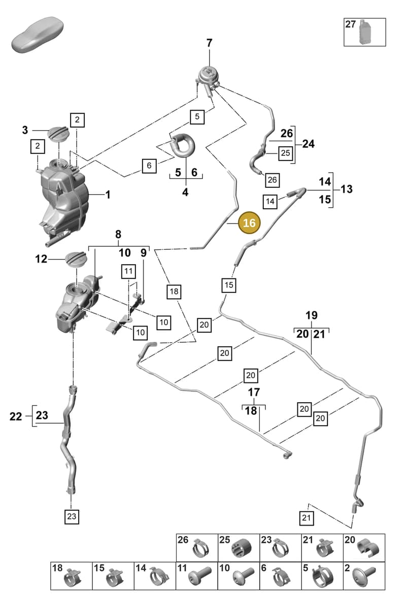 9A712244740 — Porsche Panamera (2020-2023) diagram p58105350, position 16