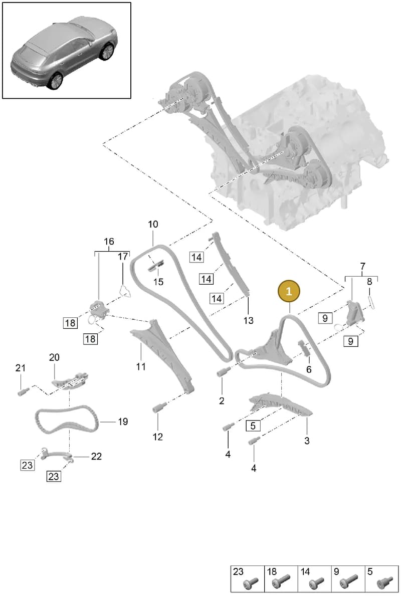 9A7127025 — Porsche Macan (2018-2022) diagram p52000010, position 1