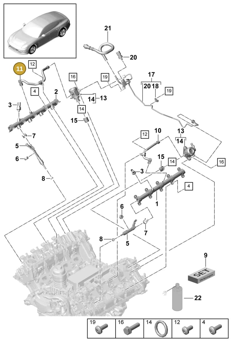 9A712750710 — Porsche Panamera (2016-2020) diagram p49107000, position 11