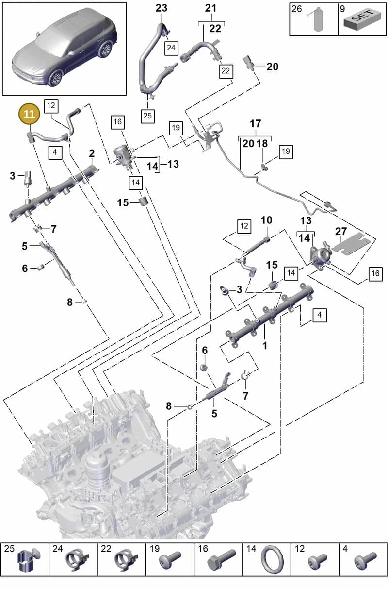 9A712750710 — Porsche Cayenne (2017-2023) diagram p51107000, position 11