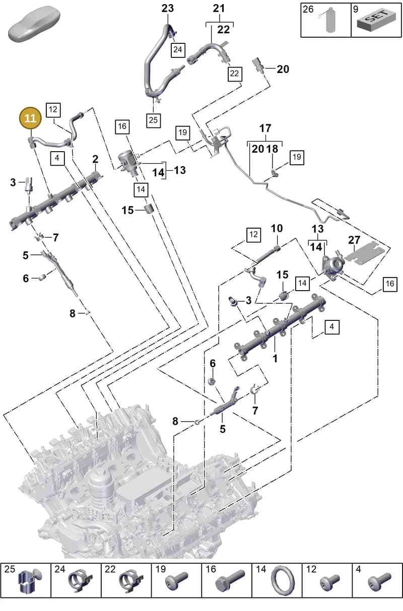 9A712750710 — Porsche Cayenne Coupe (2023-2023) diagram p60107020, position 11