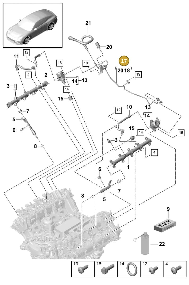 9A712750730 — Porsche Panamera (2016-2020) diagram p49107000, position 17