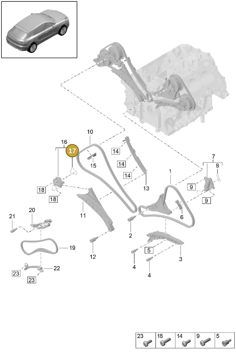 9A712750730 — Porsche Macan (2018-2022) diagram p52000010, position 17