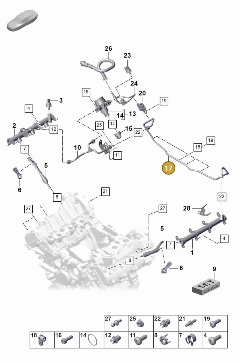 9A712750730 — Porsche Panamera (2023-2025) diagram p58107010, position 17