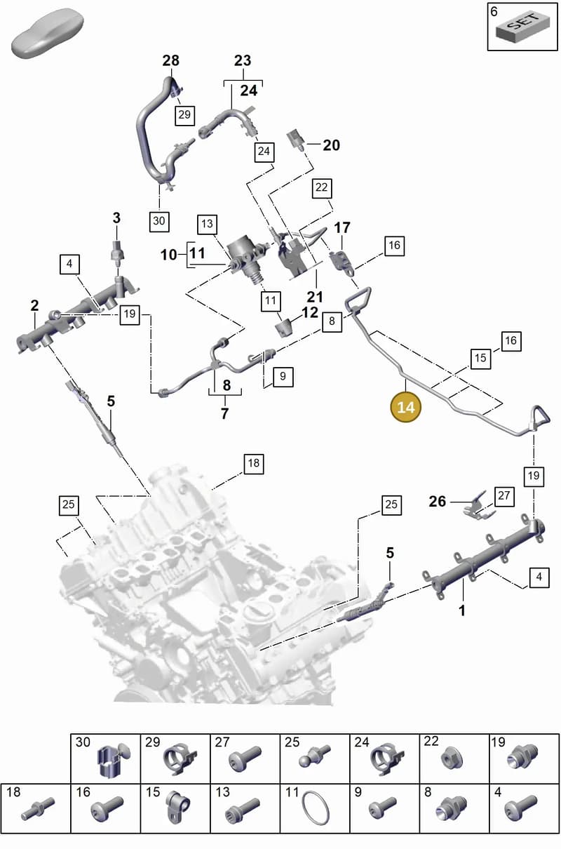 9A712750730 — Porsche Cayenne Coupe (2023-2023) diagram p60107010, position 14