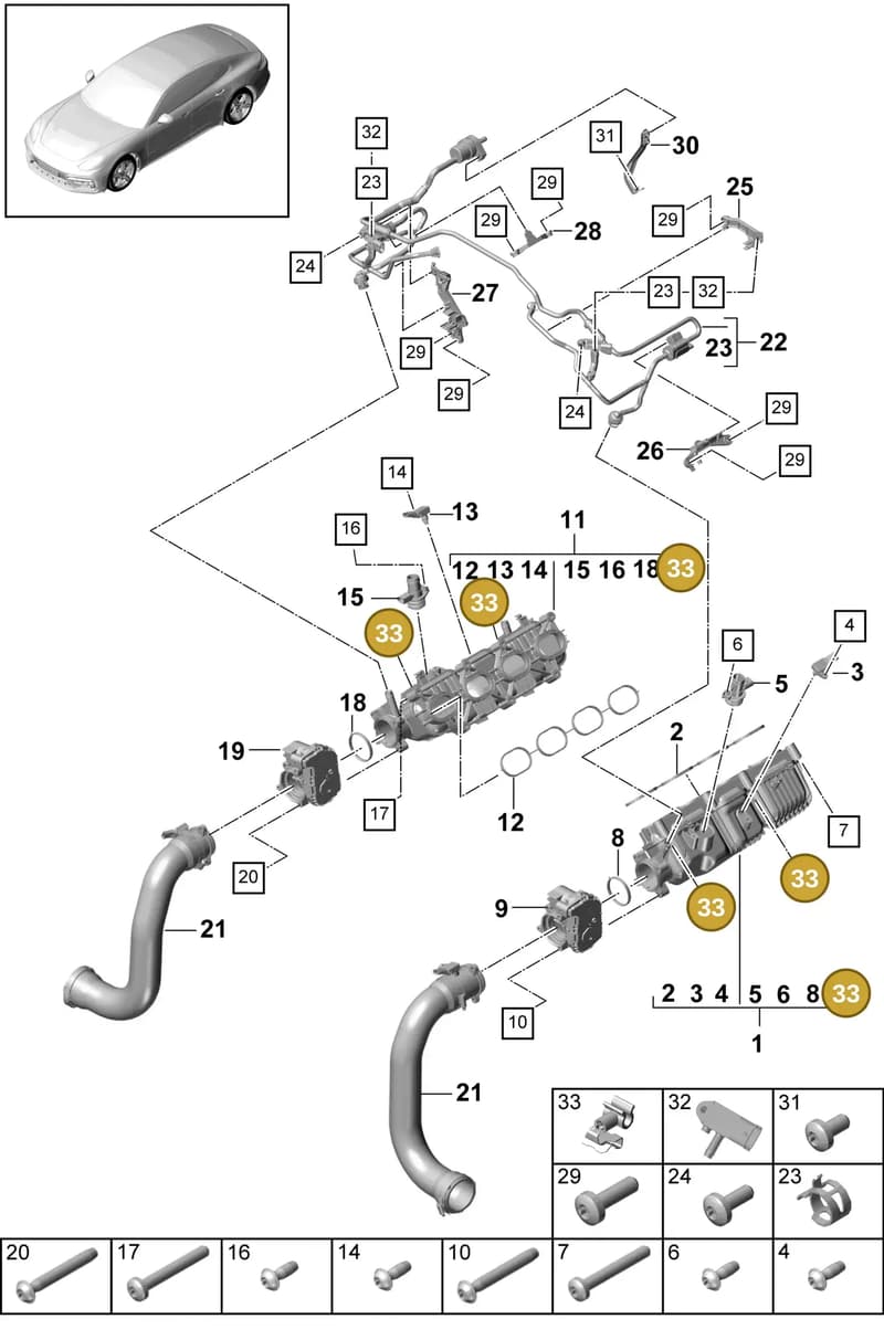9A712966700 — Porsche Panamera (2016-2020) diagram p49107025, position 33