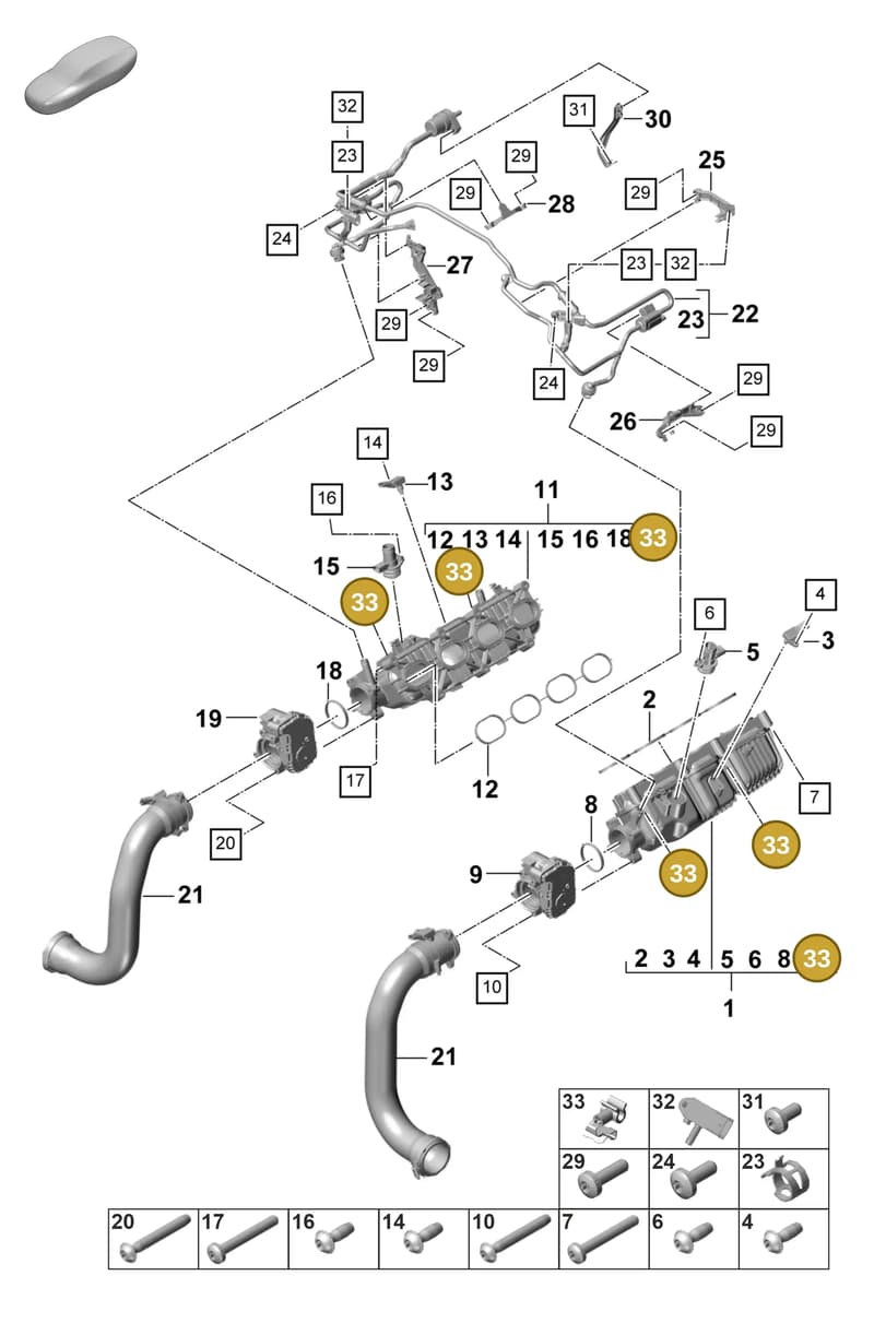 9A712966700 — Porsche Panamera (2020-2023) diagram p58107100, position 33