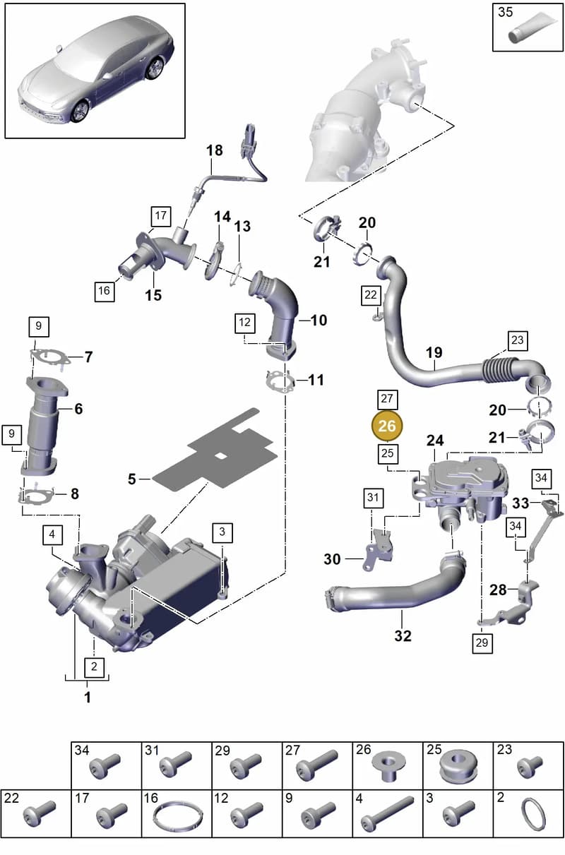 9A712973400 — Porsche Panamera (2016-2020) diagram p49108050, position 26