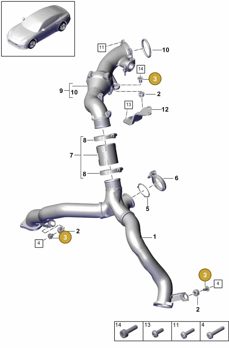 9A712973403 — Porsche Panamera (2016-2020) diagram p49107070, position 3
