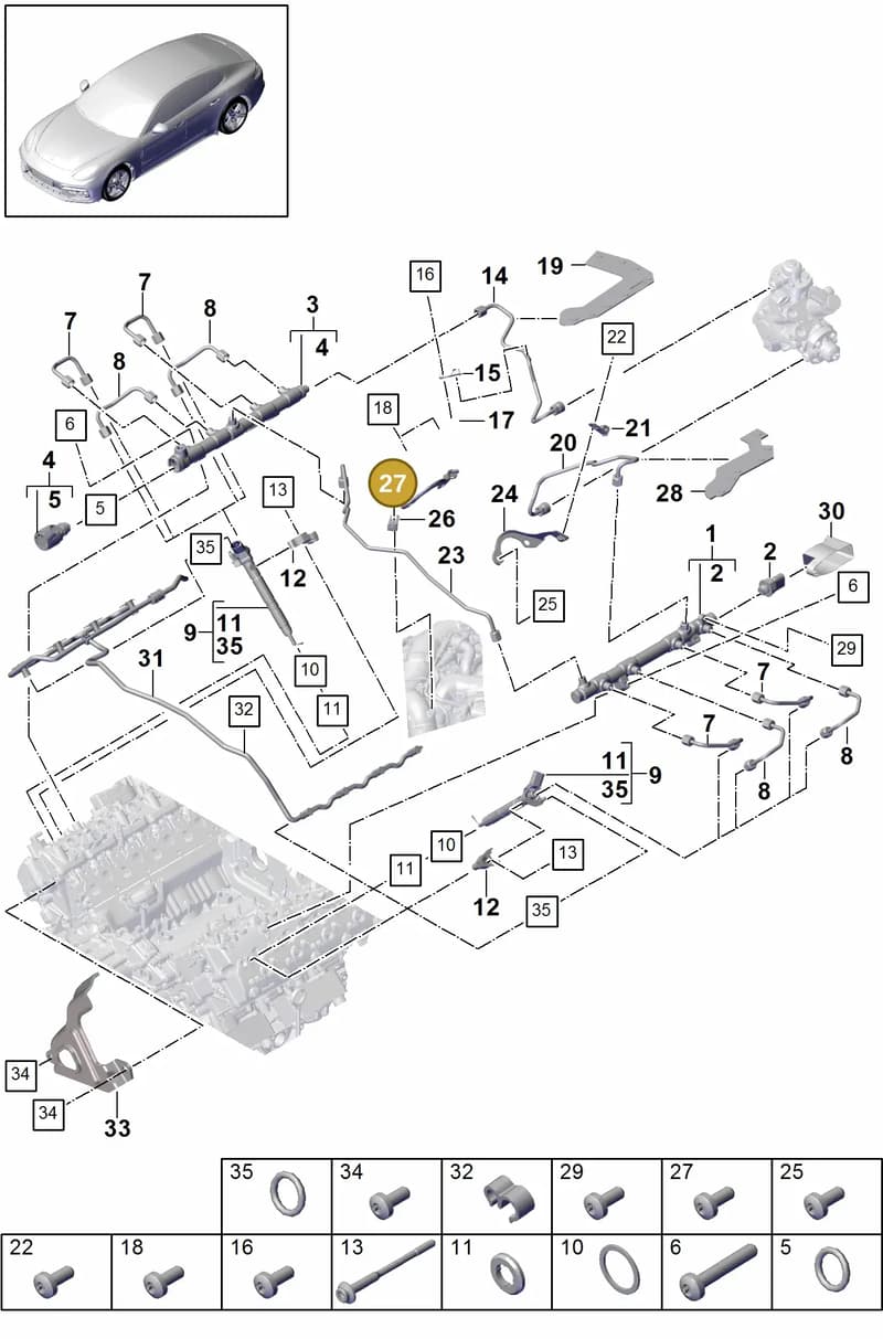 9A713012000 — Porsche Panamera (2016-2020) diagram p49107010, position 27