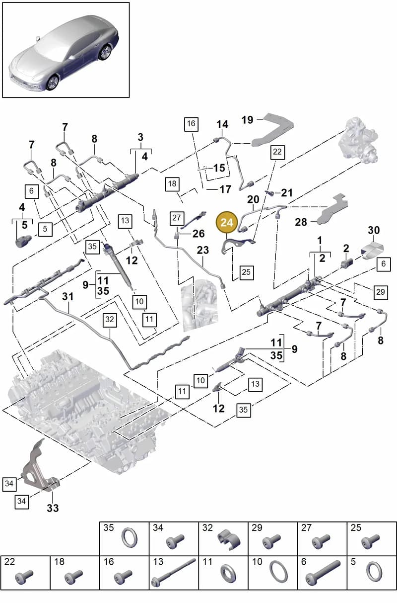 9A713013100 — Porsche Panamera (2016-2020) diagram p49107010, position 24