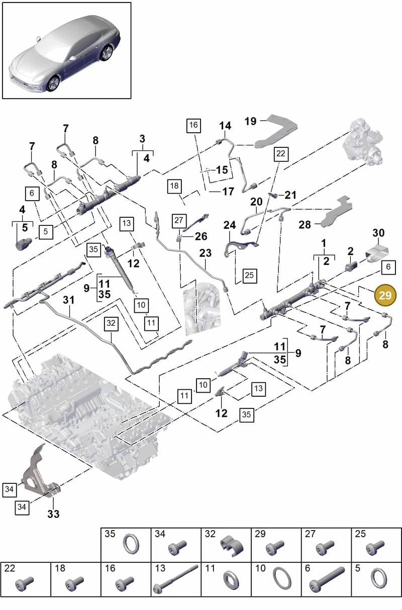 9A713031400 — Porsche Panamera (2016-2020) diagram p49107010, position 29