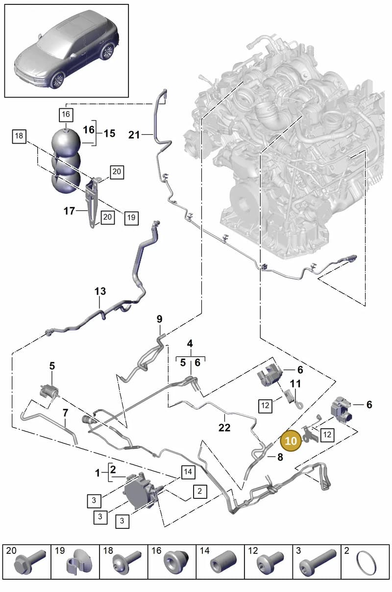 9A713040500 — Porsche Cayenne (2017-2023) diagram p51108000, position 10
