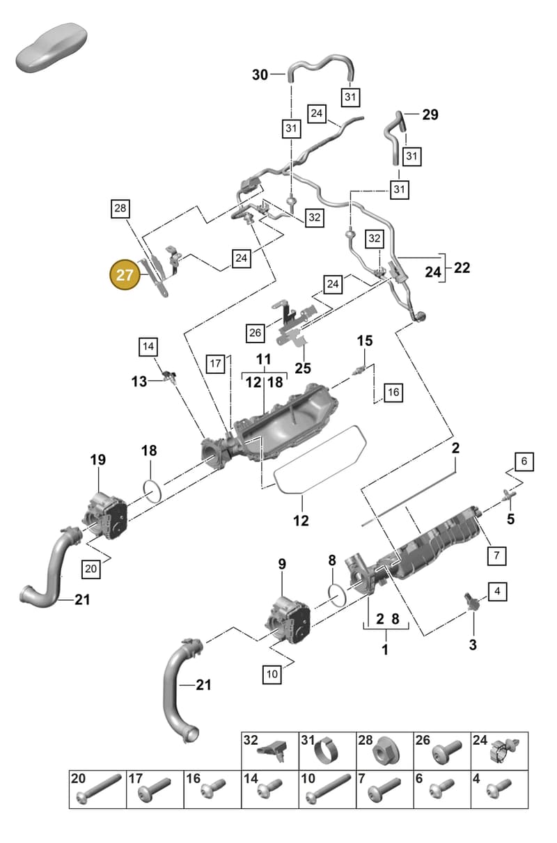 9A713040710 — Porsche Panamera (2020-2023) diagram p58107110, position 27