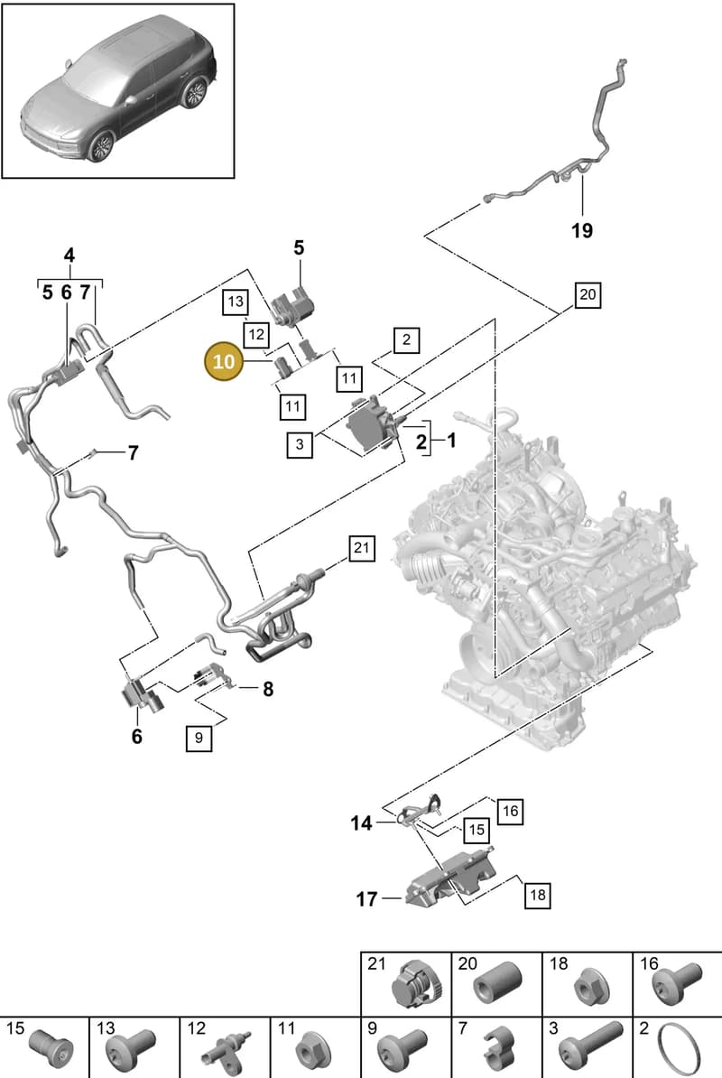 9A713040720 — Porsche Cayenne (2017-2023) diagram p51108010, position 10