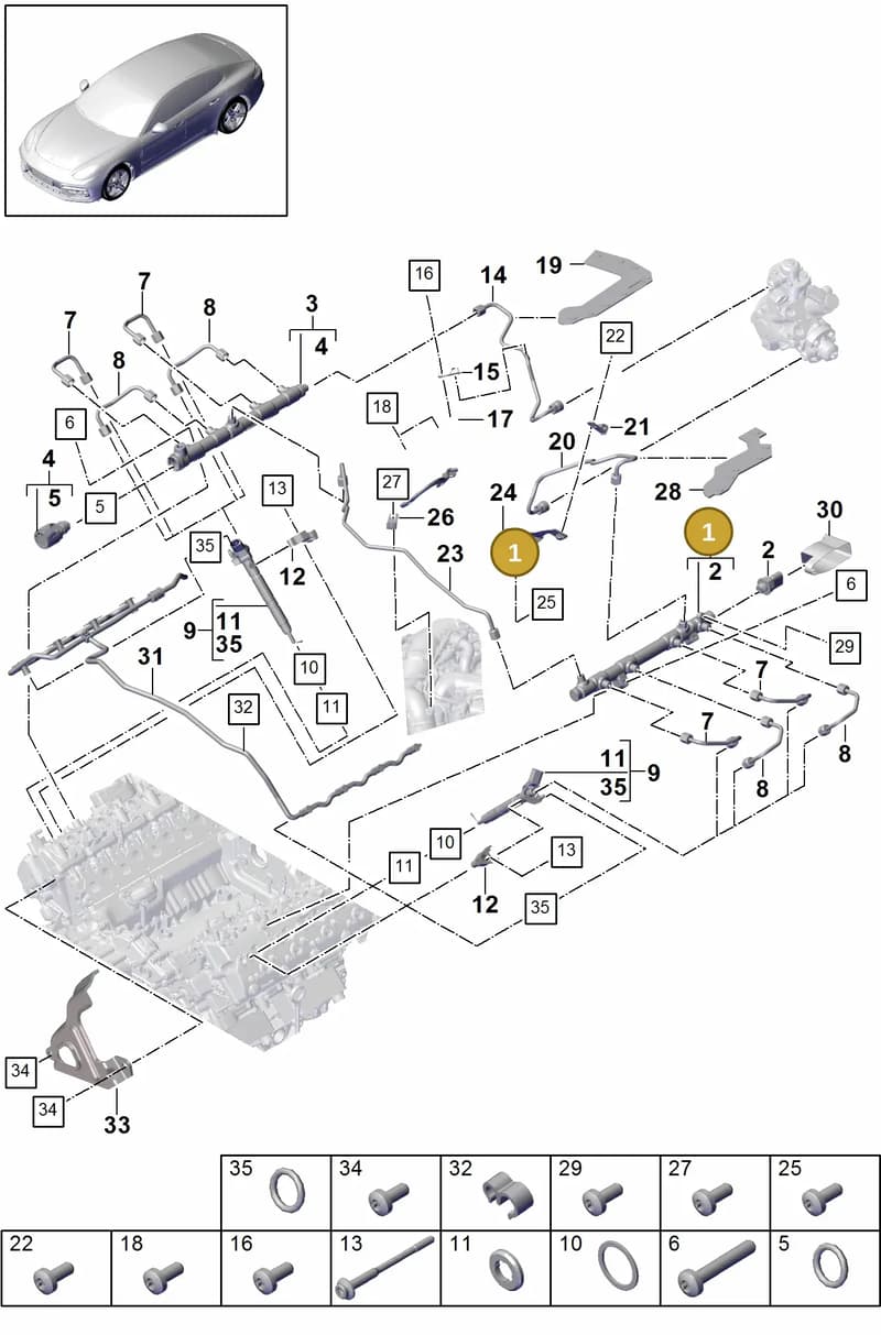 9A713075500 — Porsche Panamera (2016-2020) diagram p49107010, position 1