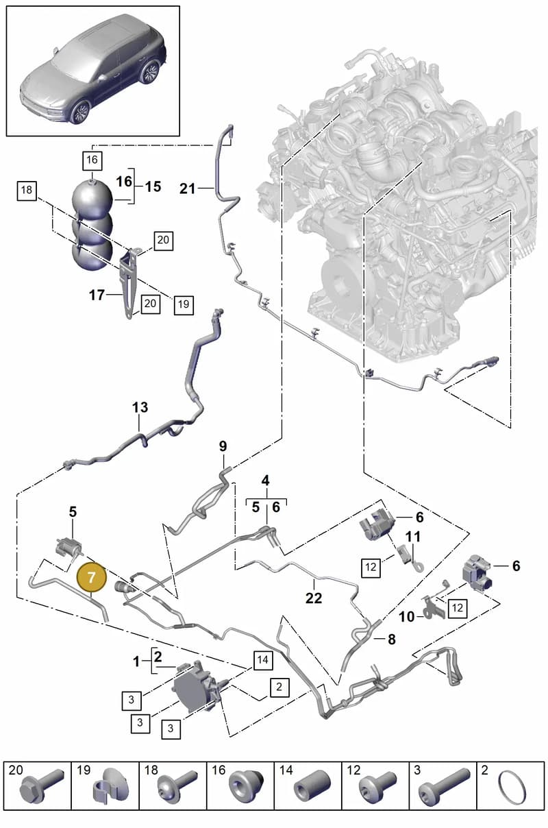 9A713108706 — Porsche Cayenne (2017-2023) diagram p51108000, position 7