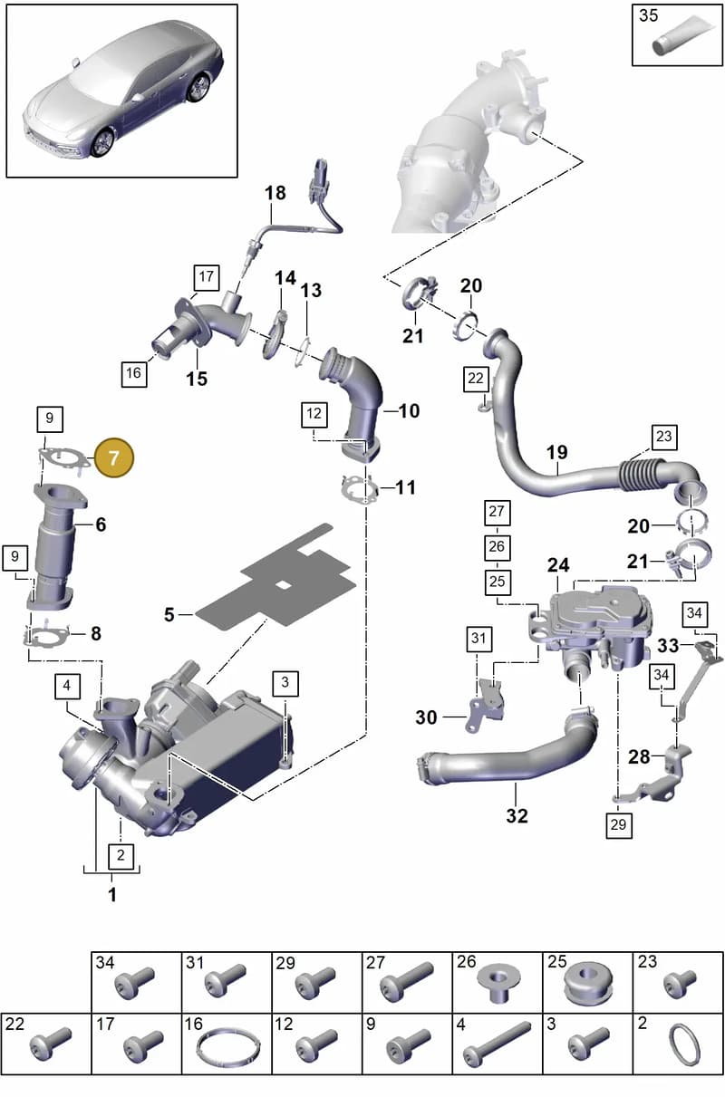 9A713135800 — Porsche Panamera (2016-2020) diagram p49108050, position 7