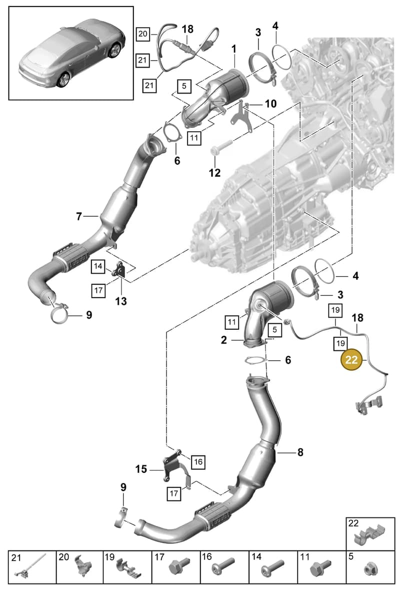 9A713155204 — Porsche Panamera (2016-2020) diagram p49202060, position 22