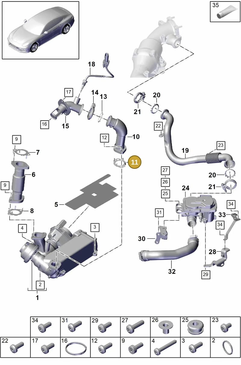 9A713159900 — Porsche Panamera (2016-2020) diagram p49108050, position 11