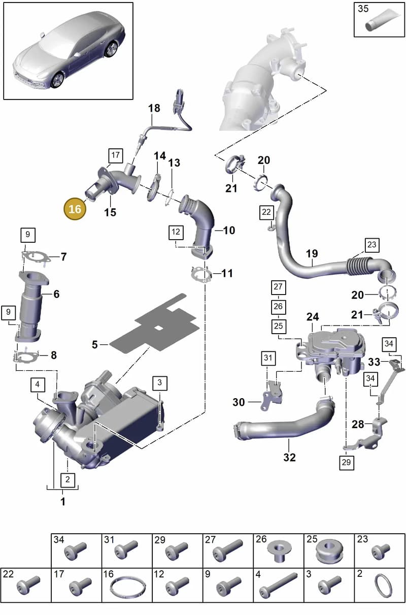 9A713181500 — Porsche Panamera (2016-2020) diagram p49108050, position 16