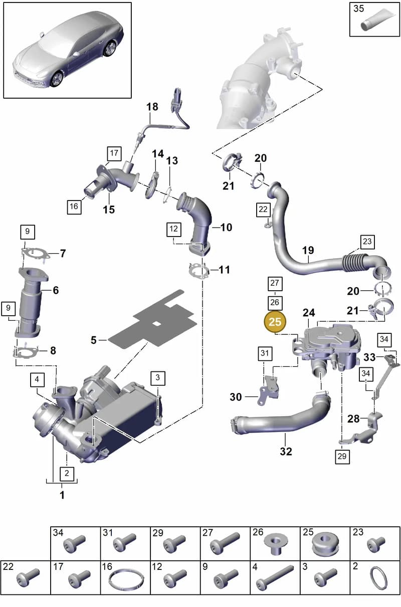9A713188700 — Porsche Panamera (2016-2020) diagram p49108050, position 25