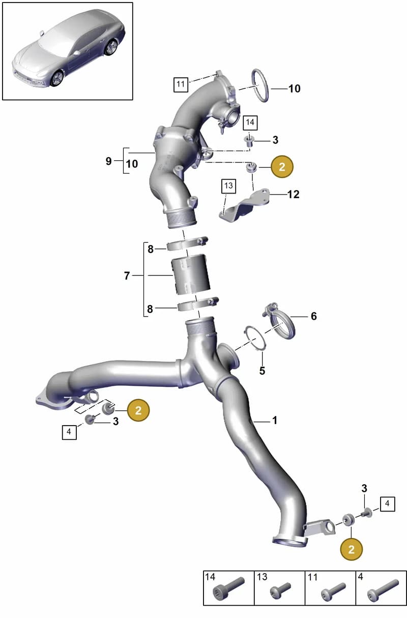 9A713188700 — Porsche Panamera (2016-2020) diagram p49107070, position 2