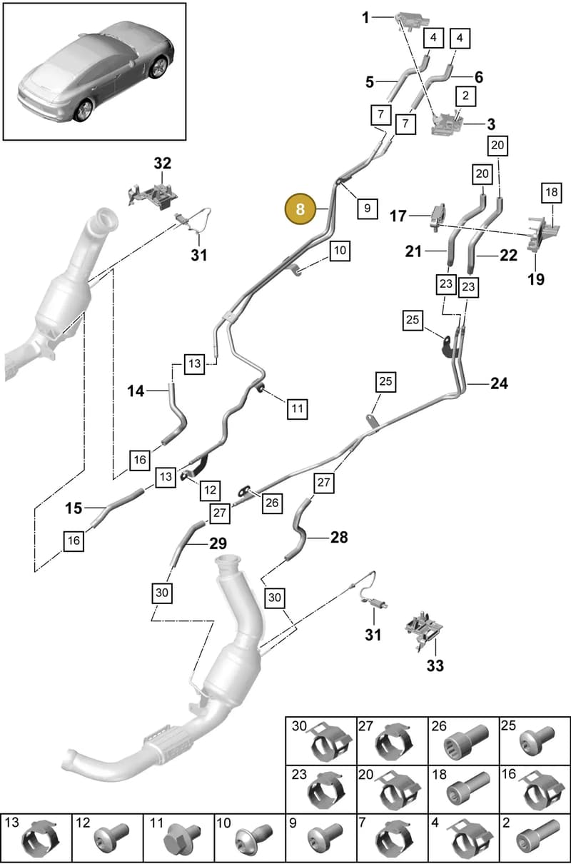 9A7131967B — Porsche Panamera (2016-2020) diagram p49202150, position 8