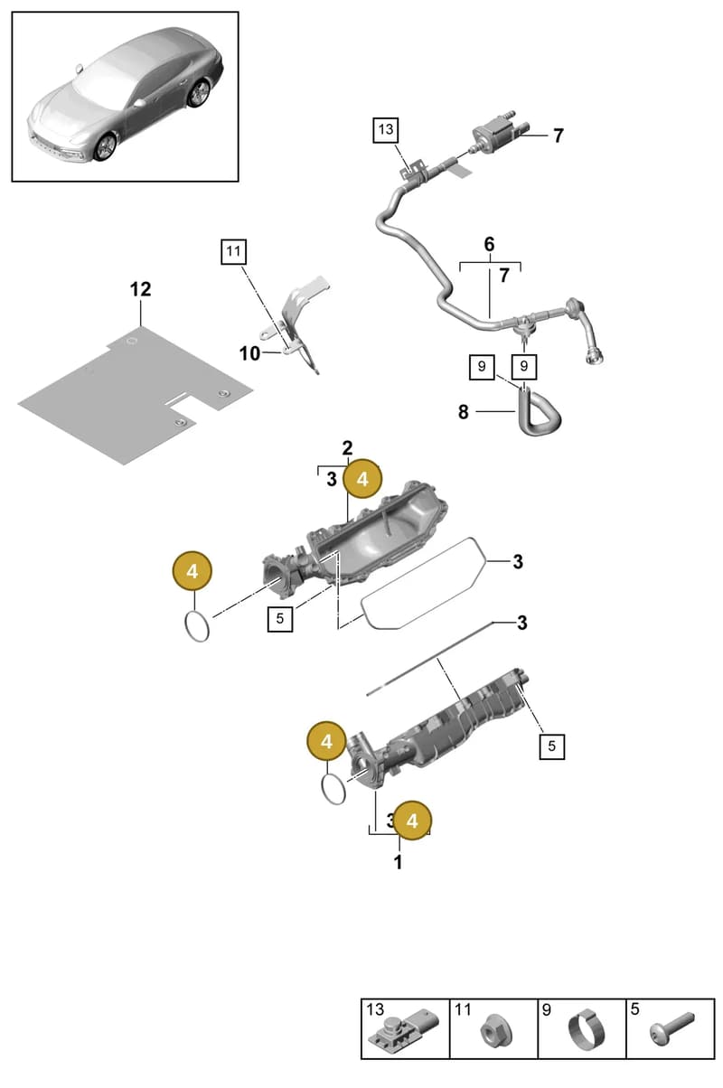 9A713302601 — Porsche Panamera (2016-2020) diagram p49107040, position 4