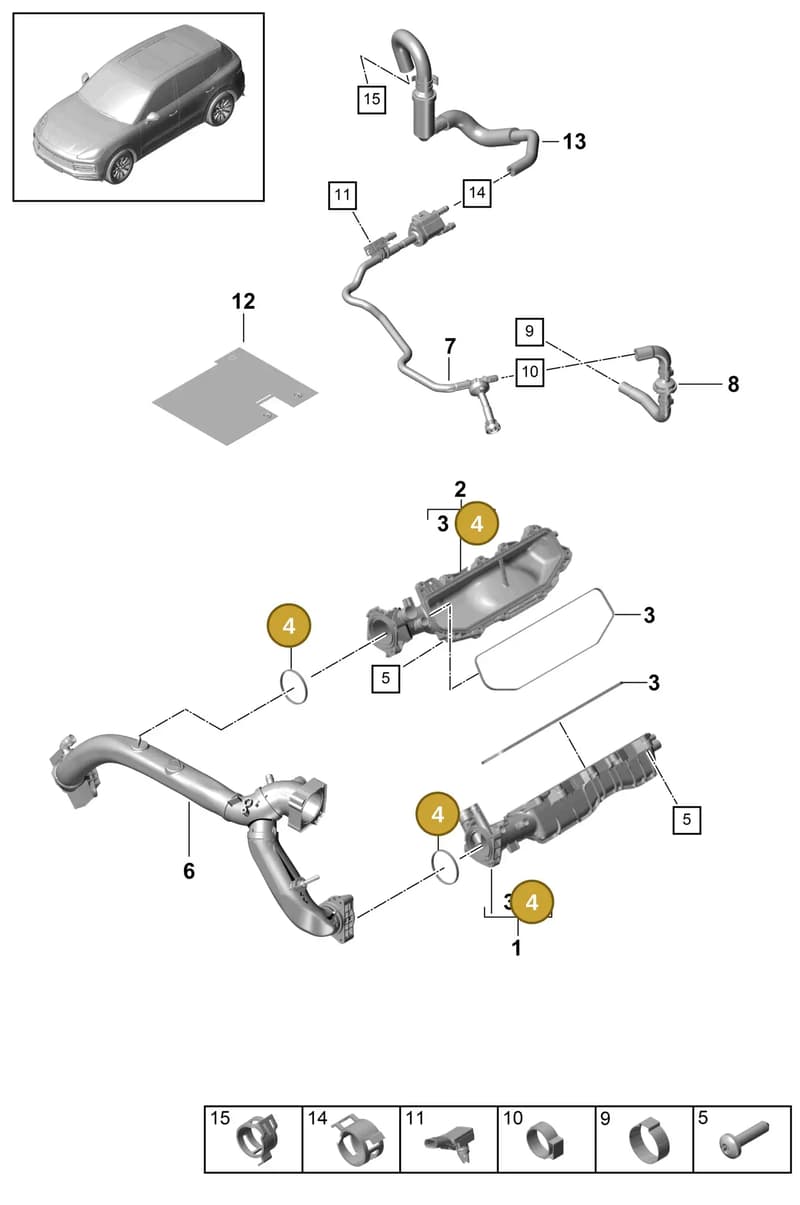 9A713302601 — Porsche Cayenne (2017-2023) diagram p51107040, position 4