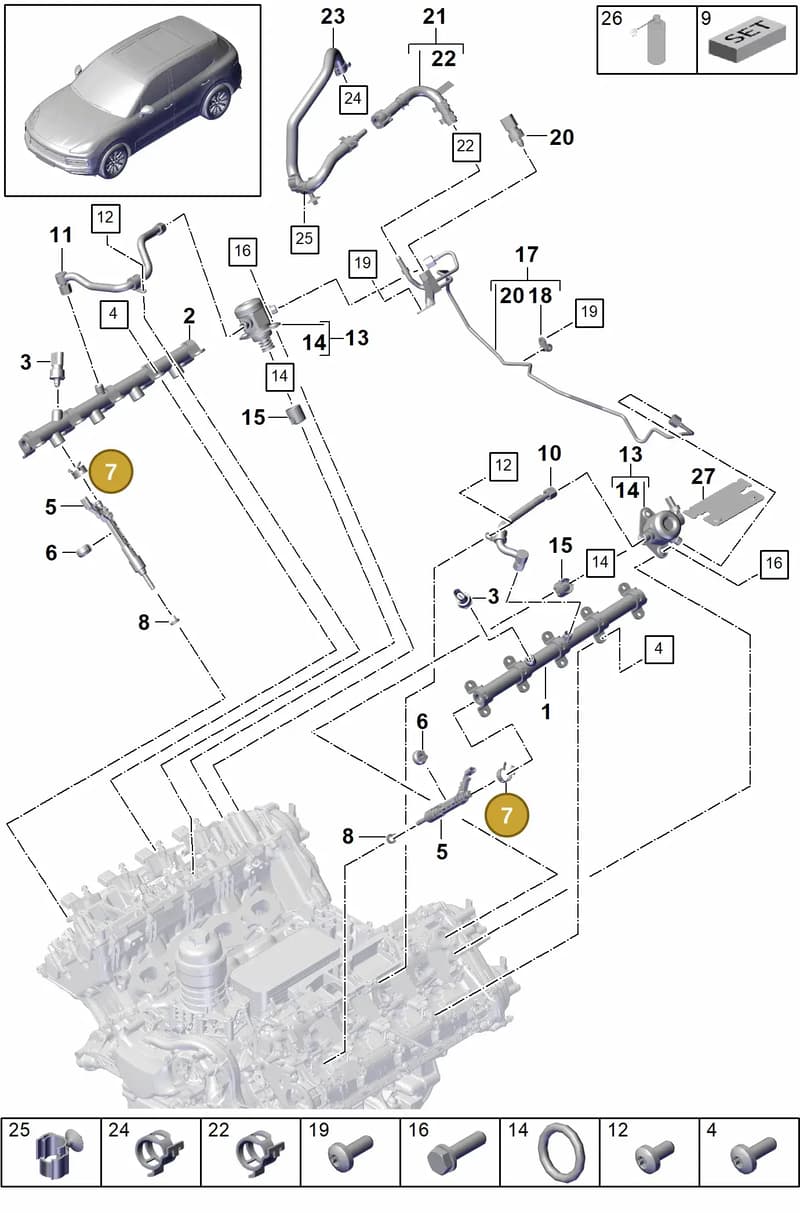 9A713303600 — Porsche Cayenne (2017-2023) diagram p51107000, position 7