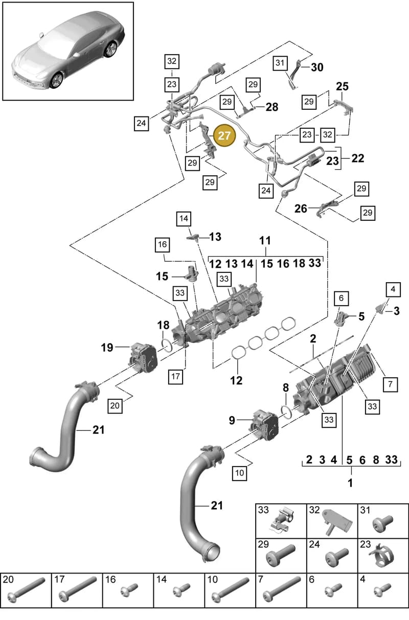 9A713316904 — Porsche Panamera (2016-2020) diagram p49107025, position 27