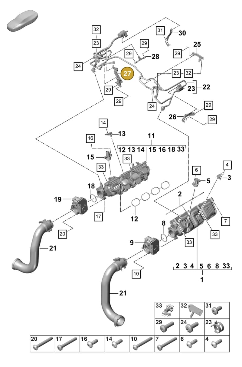 9A713316904 — Porsche Panamera (2020-2023) diagram p58107100, position 27