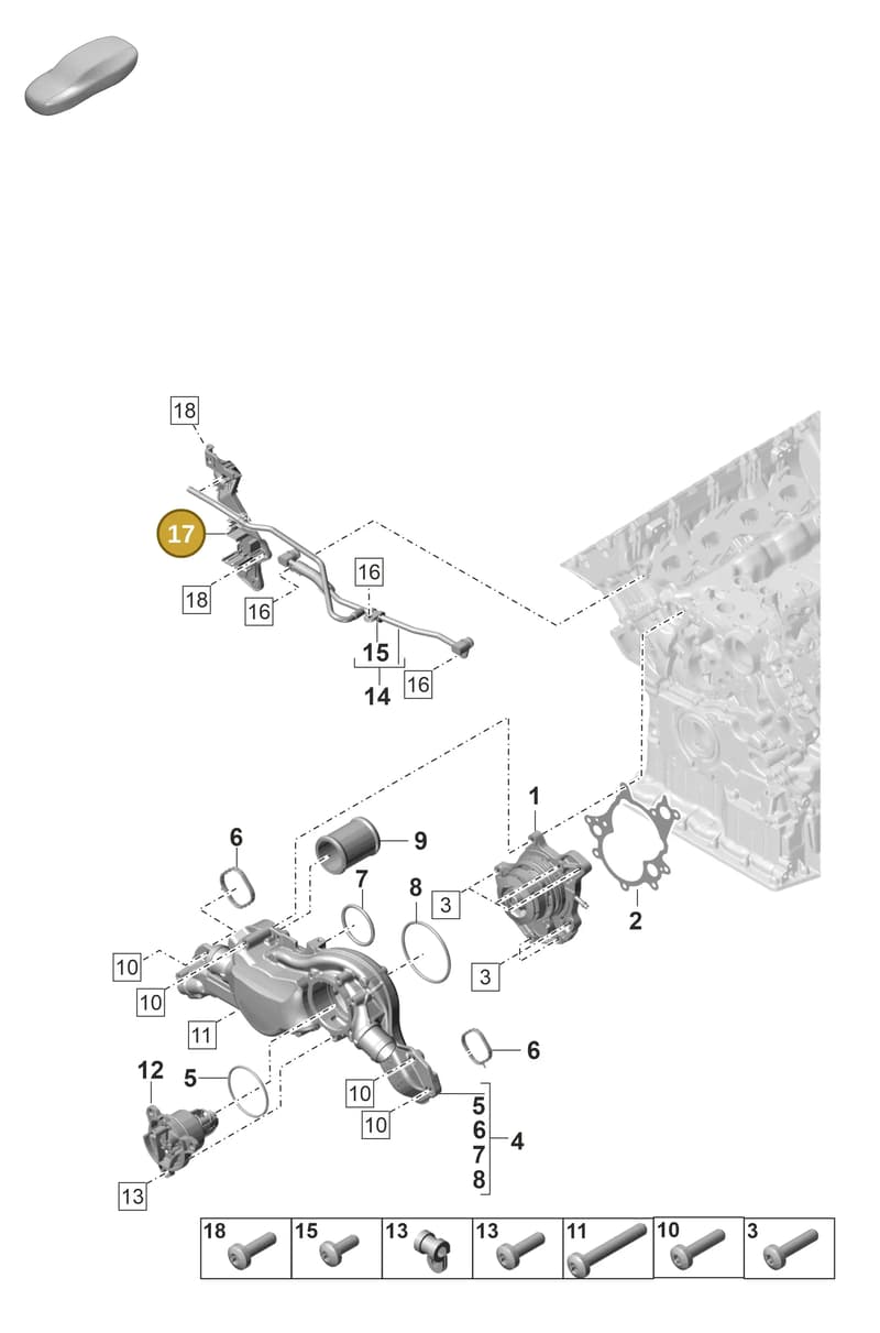 9A713316904 — Porsche Panamera (2020-2023) diagram p58105000, position 17