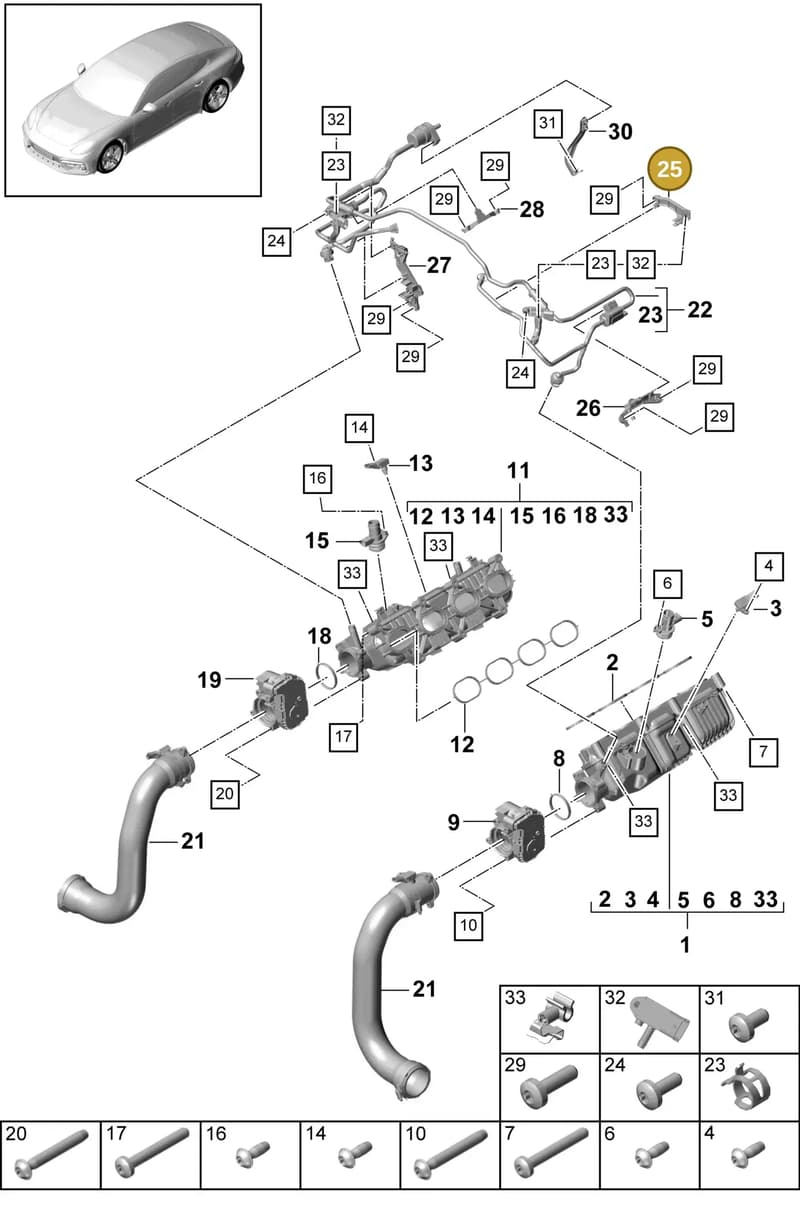 9A713319300 — Porsche Panamera (2016-2020) diagram p49107025, position 25