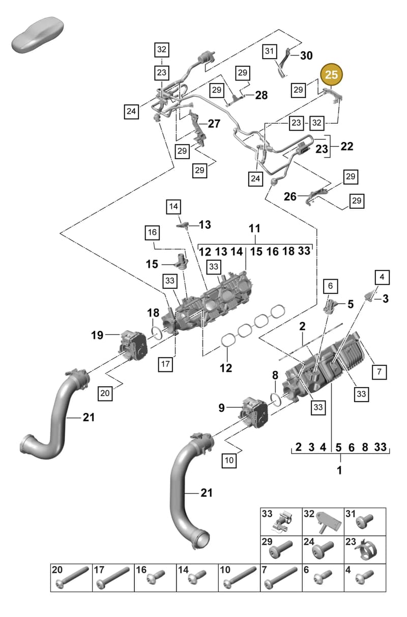 9A713319300 — Porsche Panamera (2020-2023) diagram p58107100, position 25