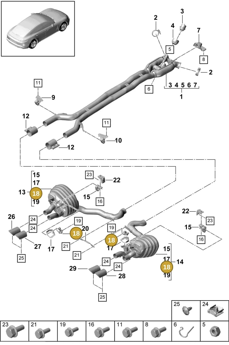 9A7133246 — Porsche Panamera (2016-2020) diagram p49203025, position 18