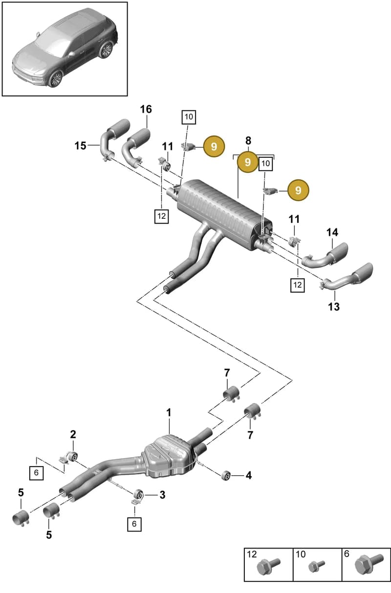9A7133246A — Porsche Cayenne (2017-2023) diagram p51203030, position 9