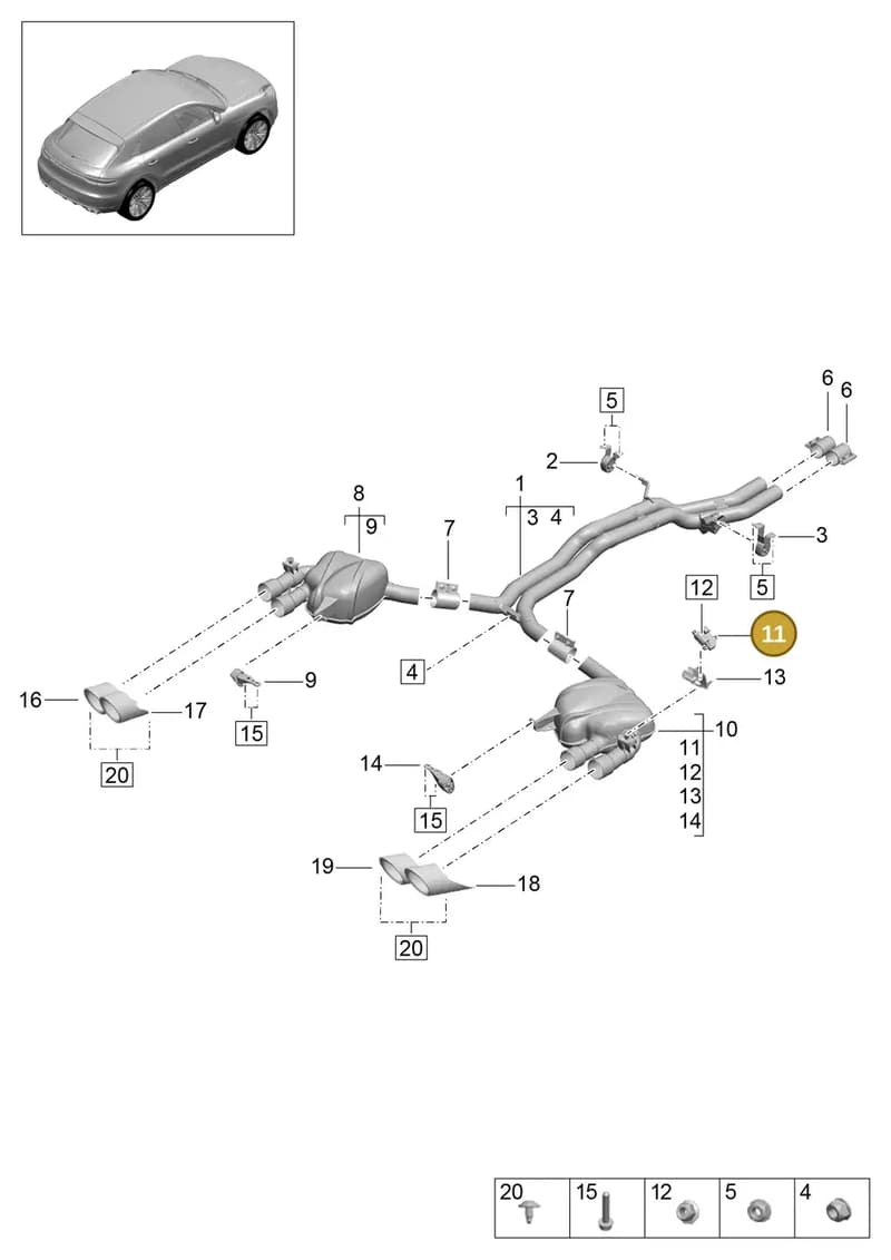 9A7133246A — Porsche Macan (2018-2022) diagram p52000134, position 11