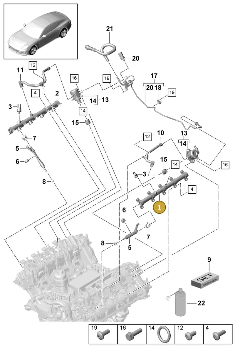 9A713331501 — Porsche Panamera (2016-2020) diagram p49107000, position 1