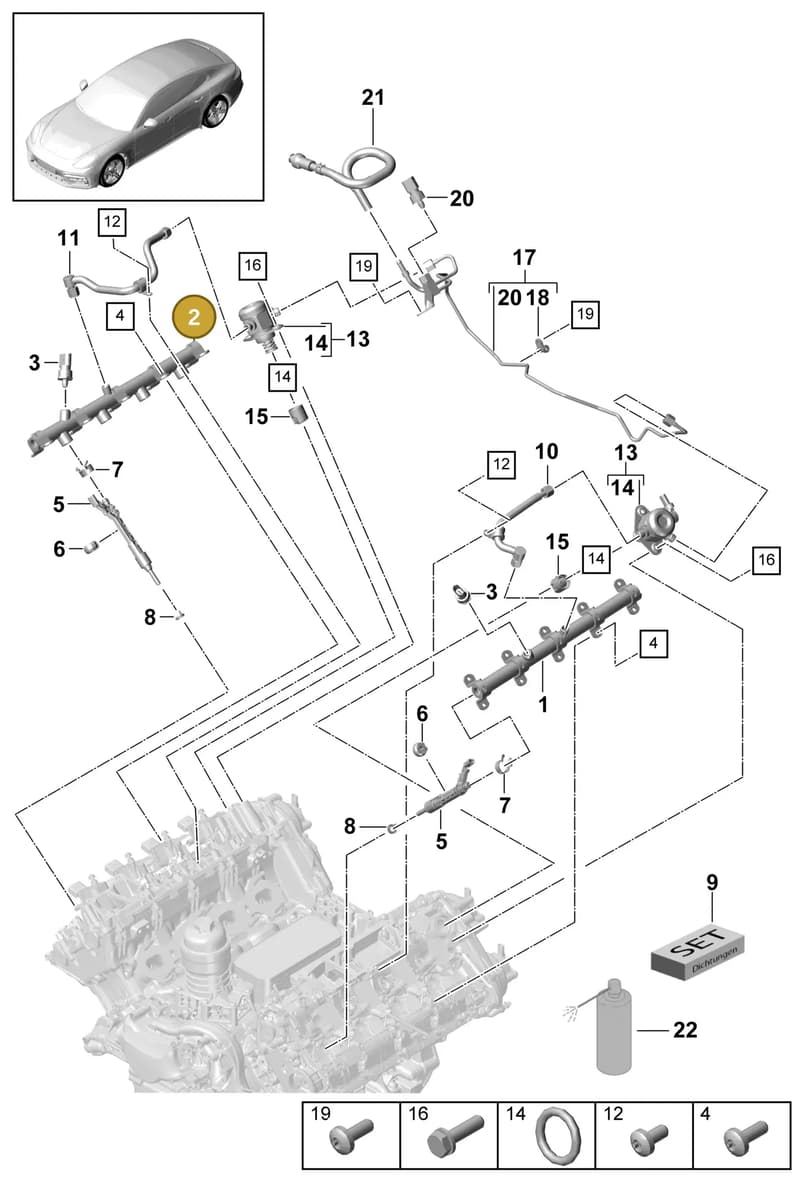 9A713331601 — Porsche Panamera (2016-2020) diagram p49107000, position 2
